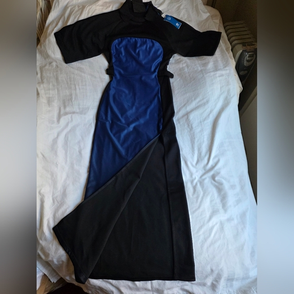 Adidas blue version Originals Women's Dress Maxi Blue/black BNWT - Picture 2 of 16